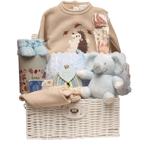 Baby boy gift hamper with baby essentials and gifts for parents