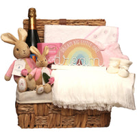 Baby girl gift hamper baby essentials, flopsy bunny and gifts for new parents
