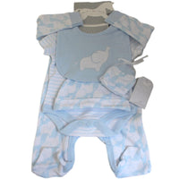 Baby Boy 5 Piece Layette Set with Elephants