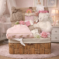 Baby Girl Newborn Hamper With Clothes A Teddy And A Photo Frame