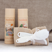 Beige Wash Cloth And Brush Nalas Bath Products