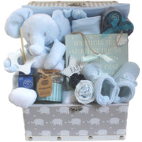 Blue Elephant Baby Boy Hamper