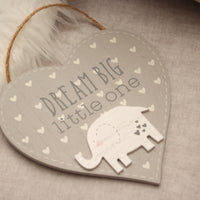 dream big little one heart plaque