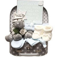 Grayson the Giraffe Baby Boy Gift Essentials in a Suitcase