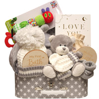 The Grey Edit Unisex Baby Hamper- Luxury Gender Neutral Newborn Gift & Baby Shower Set