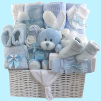 Hospital Essentials Baby Boy Gift Basket with First Teddy