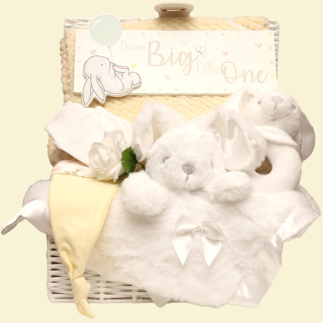 lemon and white unisex baby gift hamper