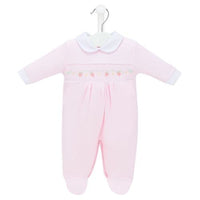 strawberry smocked sleepsuit