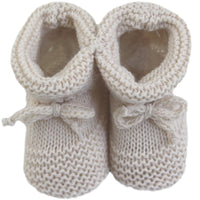 Unisex Beige Baby Booties