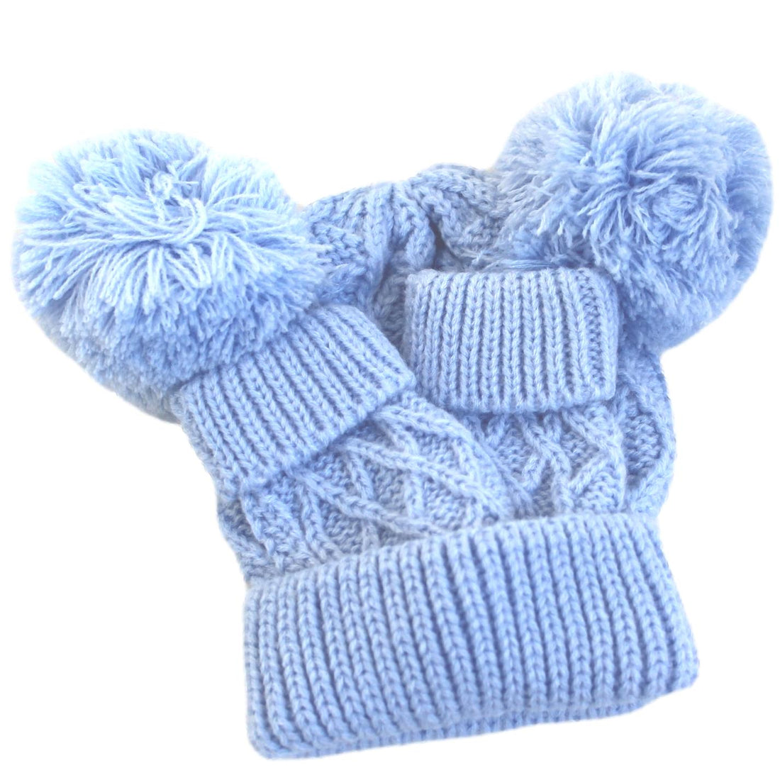 Blue Baby Boy Hat and Mittens