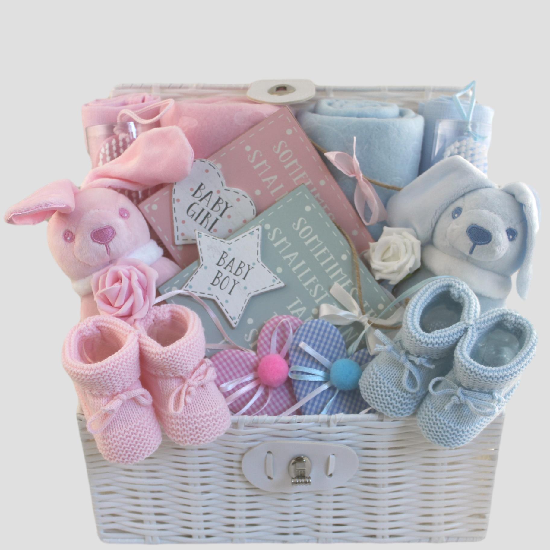 baby shower gift basket newborn twin boy girl baby gift basket