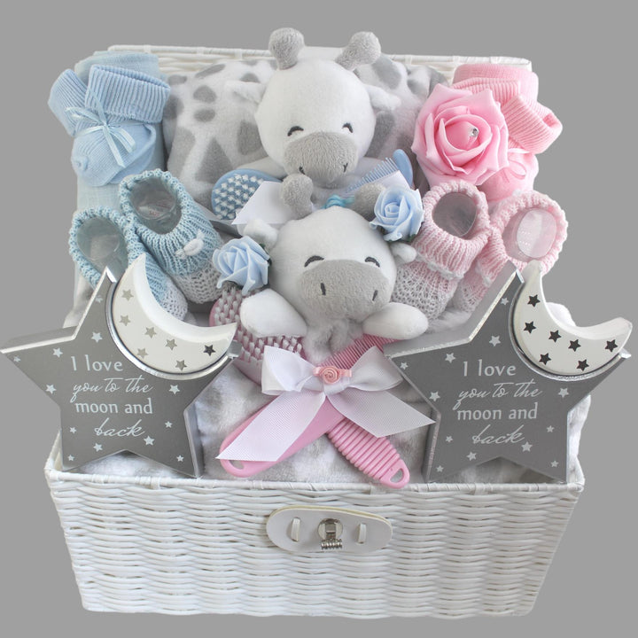 TWIN BABY Boy & Girl GIFT HAMPER WELCOME TO THE WORLD ELEPHANT - Baby Moi