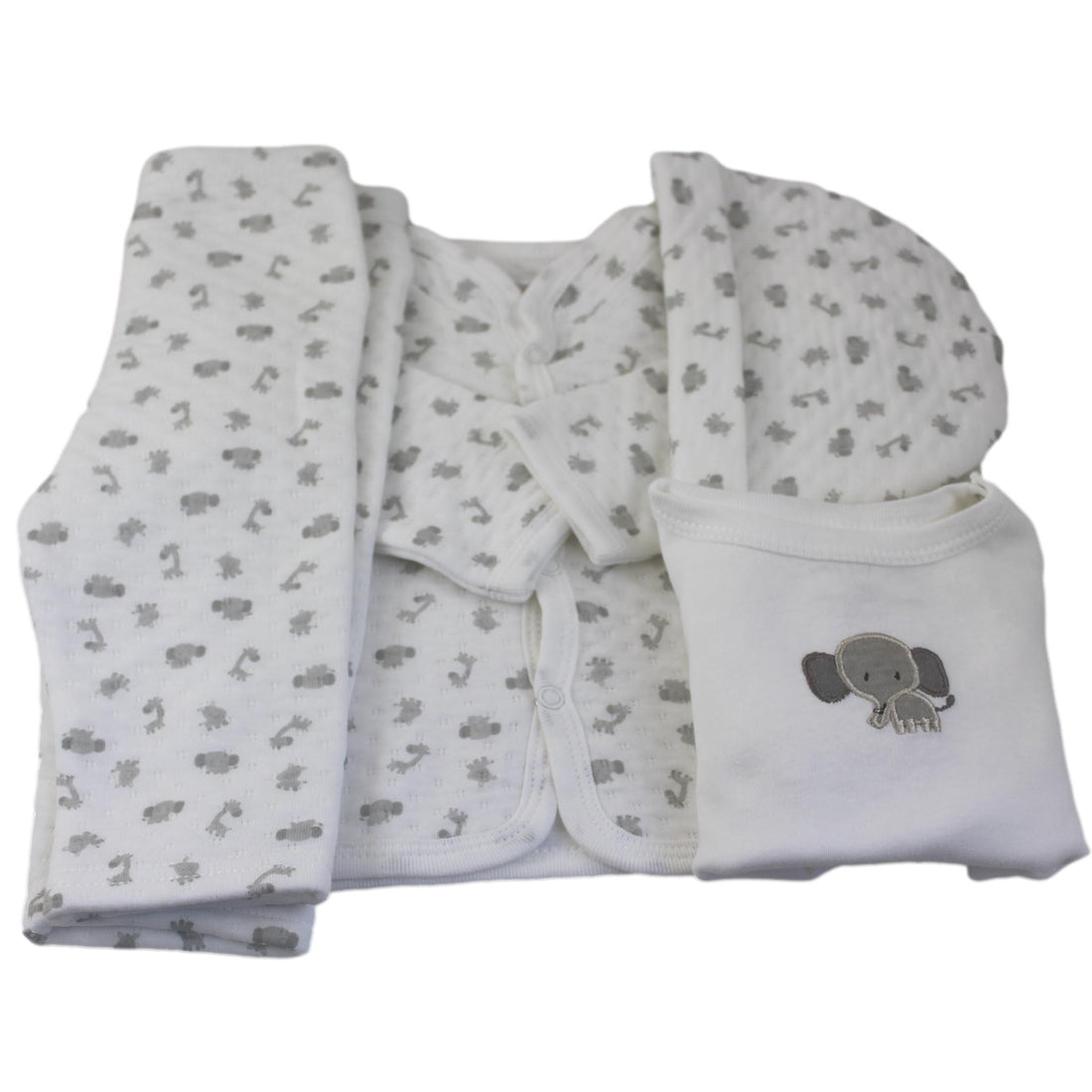 4 Piece Elephant Themed Baby Clothes Set
