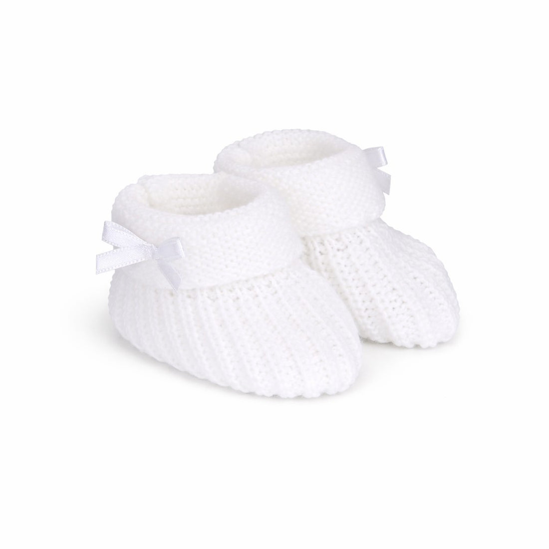 baby booties in white 