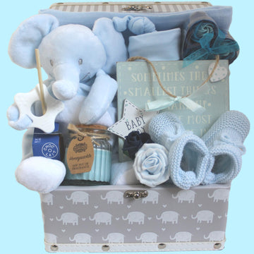 New Baby Boy Gift Basket- Oh Baby Blue Newborn Baby Boy Gift Basket by Wine  Country Gift Baskets : Amazon.in