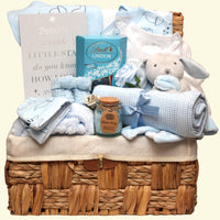 Baby boy gift hamper and chocolates for the mum