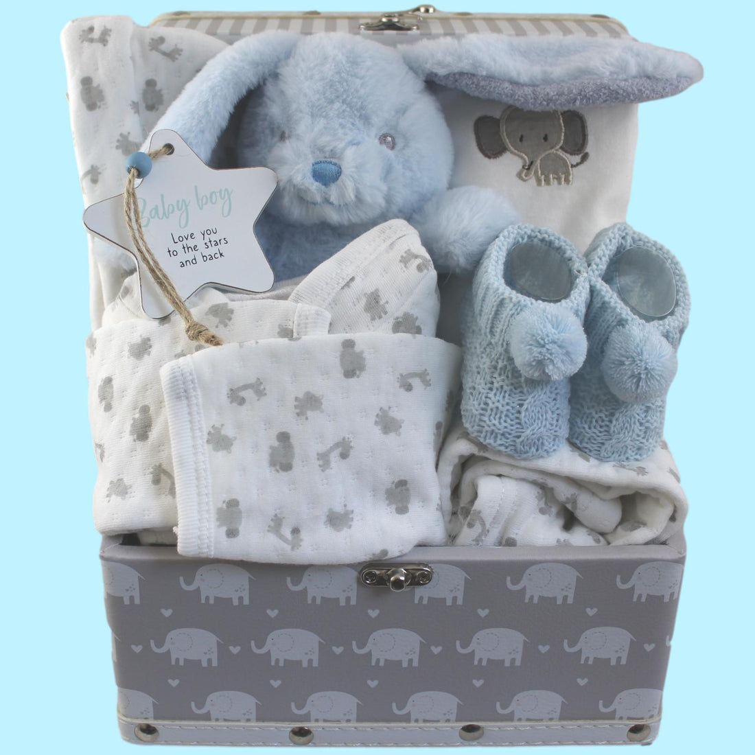 Baby Boy Gift Hamper with 4 Piece Clothes Set - Little Big Ears