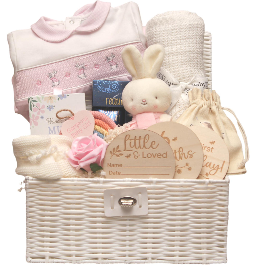 bunny baby girl hamper for baby and mum