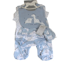 Elephant and Giraffe Baby Boy Layette Set