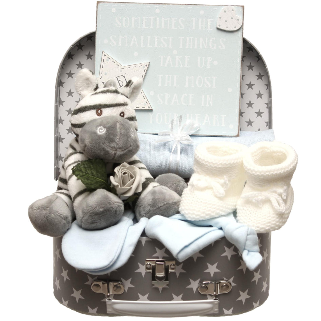 Grayson the Giraffe Baby Boy Gift Essentials in a Suitcase