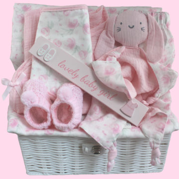 Luxury Cotton Muslin Baby Girl Gift Hamper