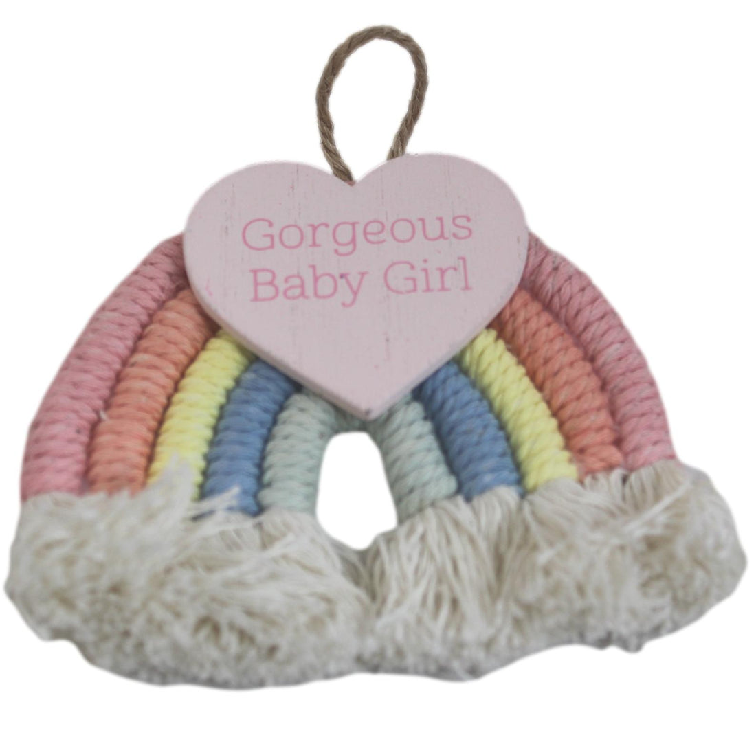 Macrame Hanging Baby Girl Nursery Keepsake Plaque