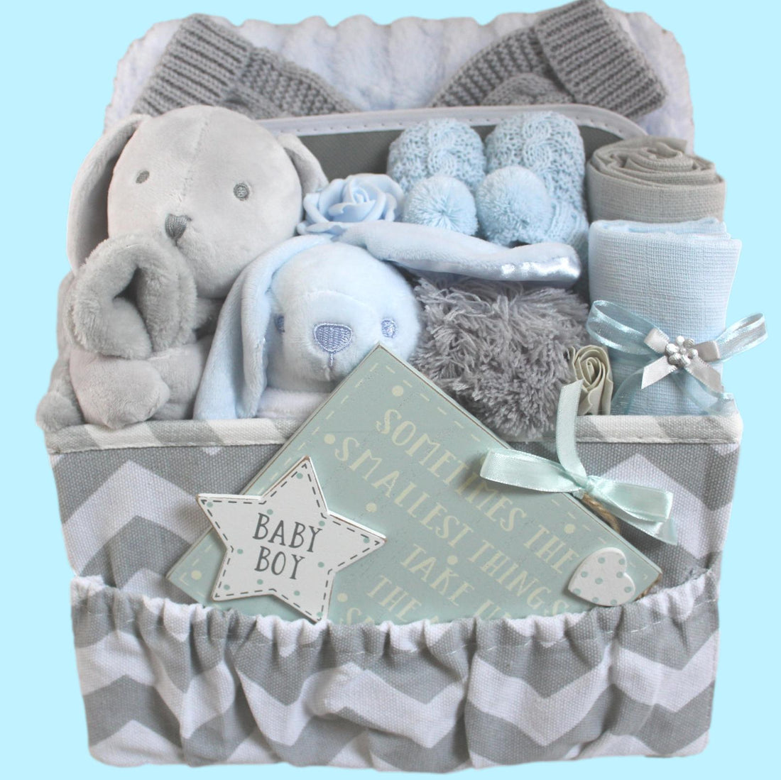 Packed Baby Boy Changing Caddy with Keepsake