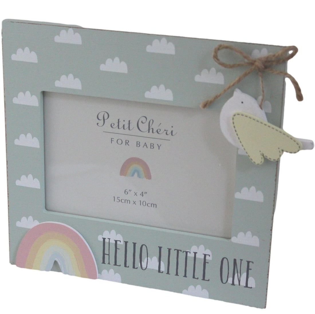 Petit Cheri Green Bird and Rainbow Frame