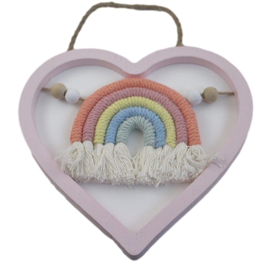 Pink Baby Girl Macrame Hanging Wall Plaque