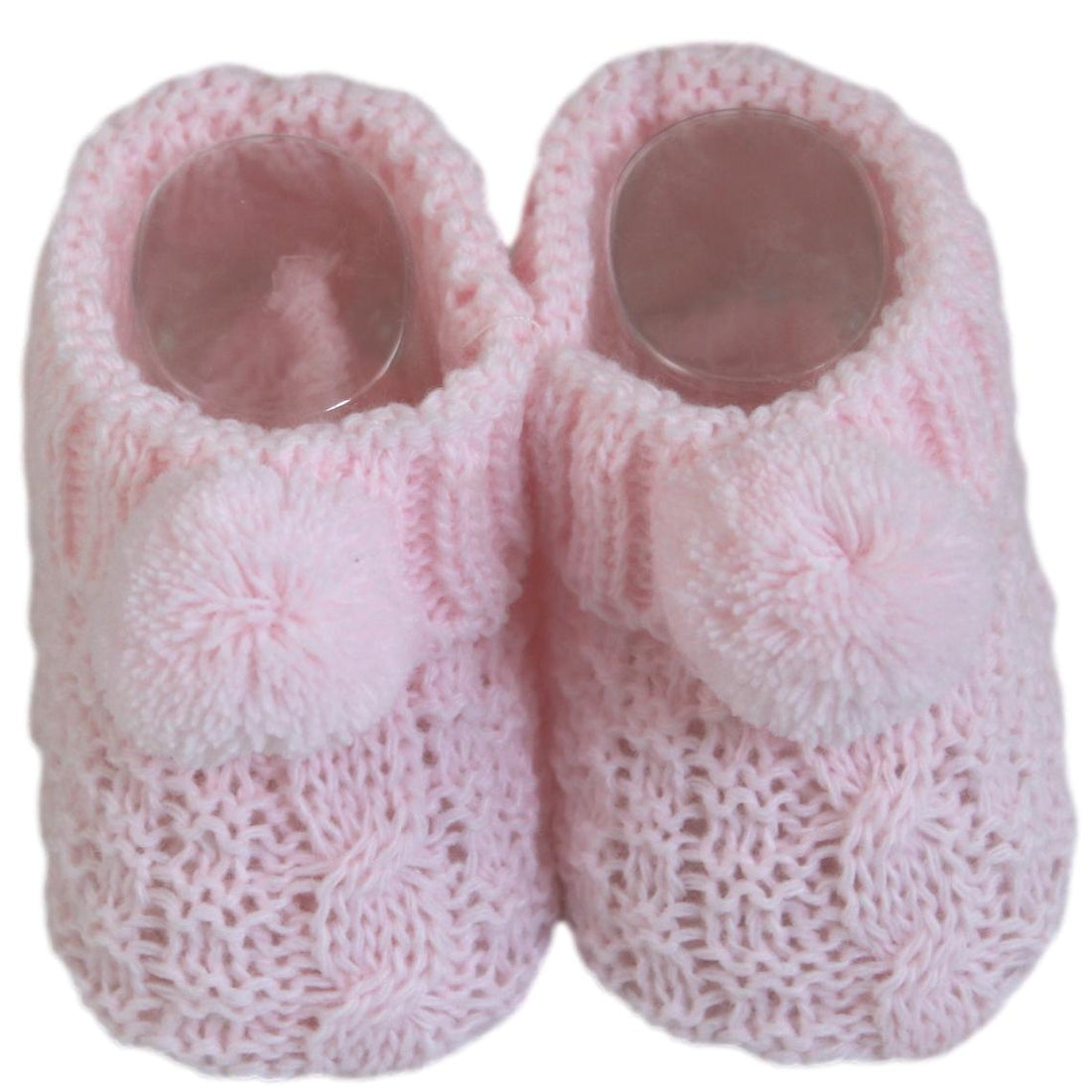 Pink Pompom Baby Girl Booties