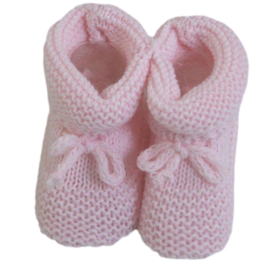 Pink Tie Baby Girl Booties