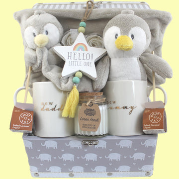Unisex Mummy, Daddy and Baby Pamper Hamper - Pedro the Penguin