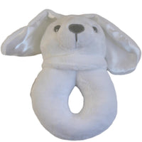 White Bunny Baby Ring Rattle