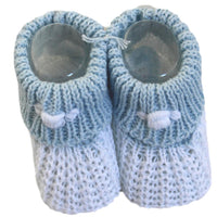 Baby Boy Booties with Button Finish