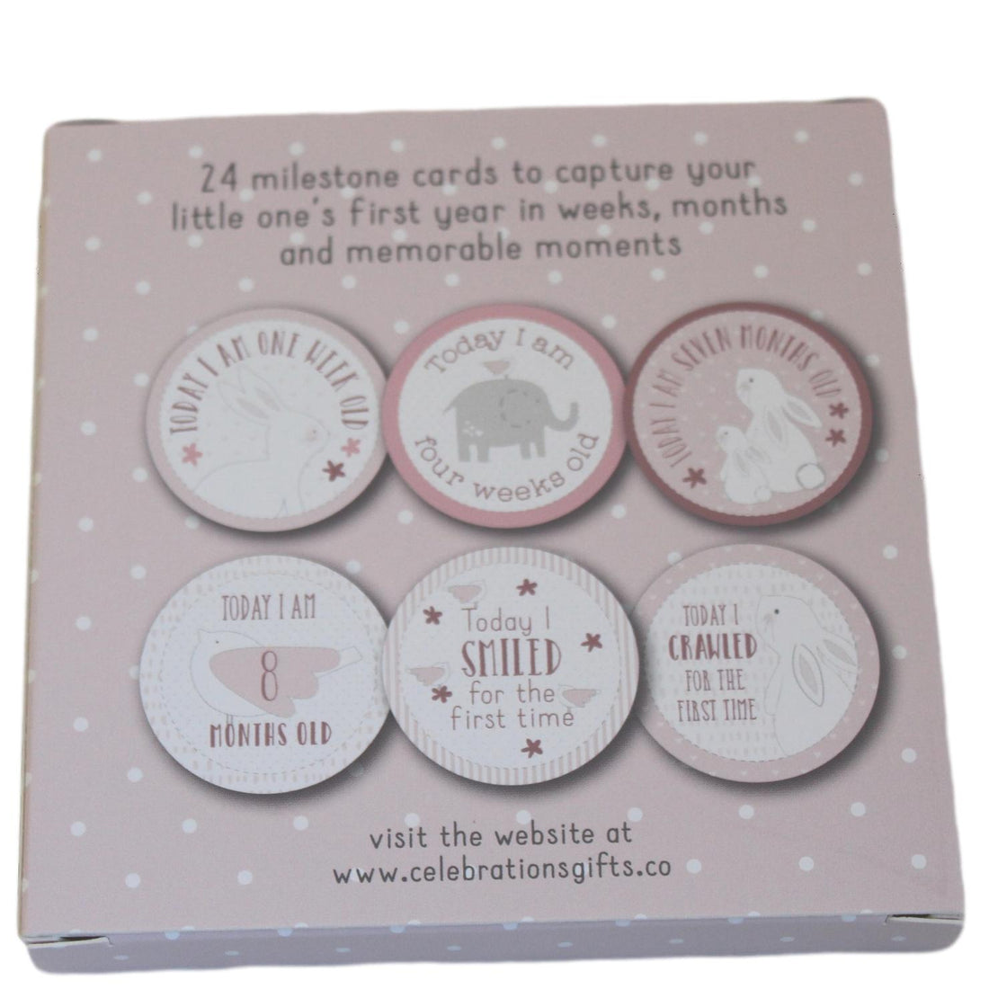 Baby Girl Milestone Cards Back