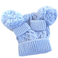 Blue Baby Boy Hat and Mittens Set