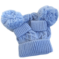 Blue Baby Hat and Mittens Set