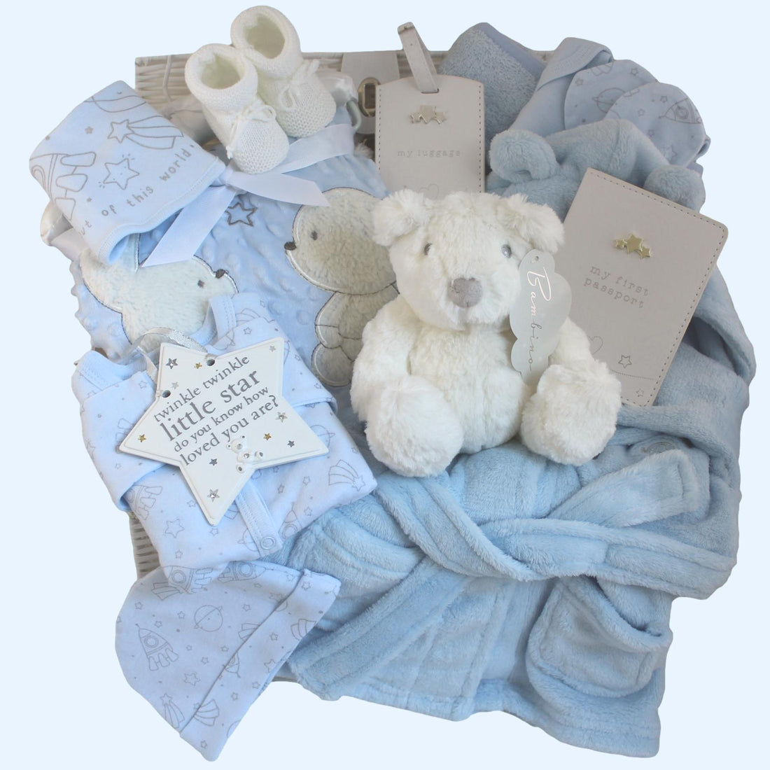 Bunny and Bear Deluxe Baby Boy Gift Hamper