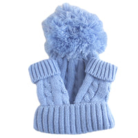 Cable Knit Pompom Hat and Mittens Set for a Baby Boy