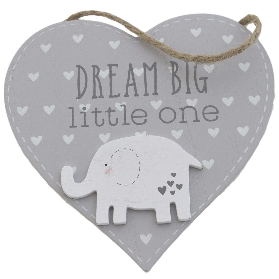 Dream Big Little One Elephant Baby Plaque