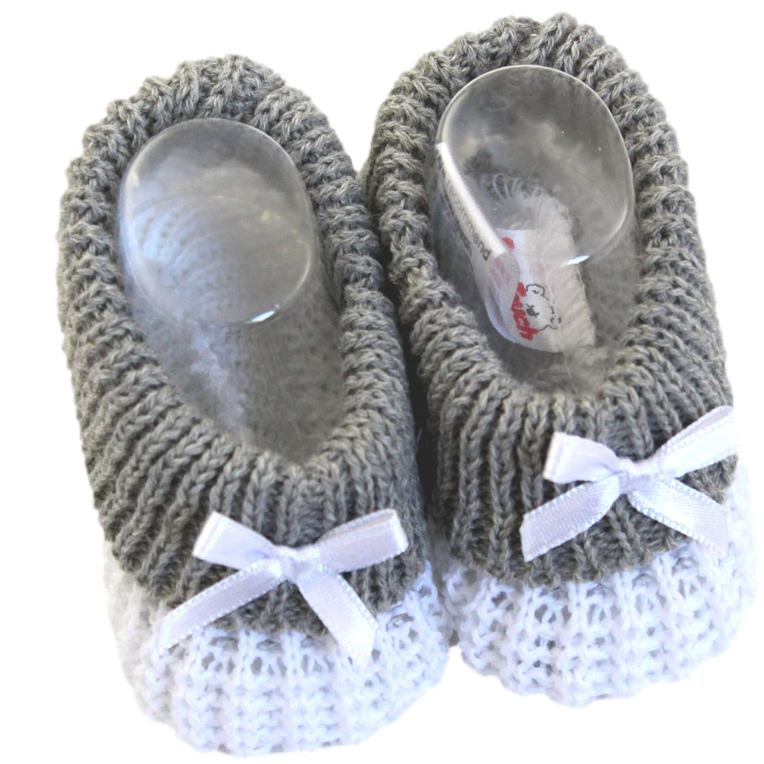 Grey and White Neutral Baby Booties
