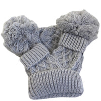 Grey Baby Hat and Mittens Set