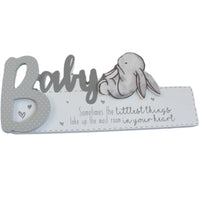 Hugs and Kisses Bunny Baby Keepsake Plaque