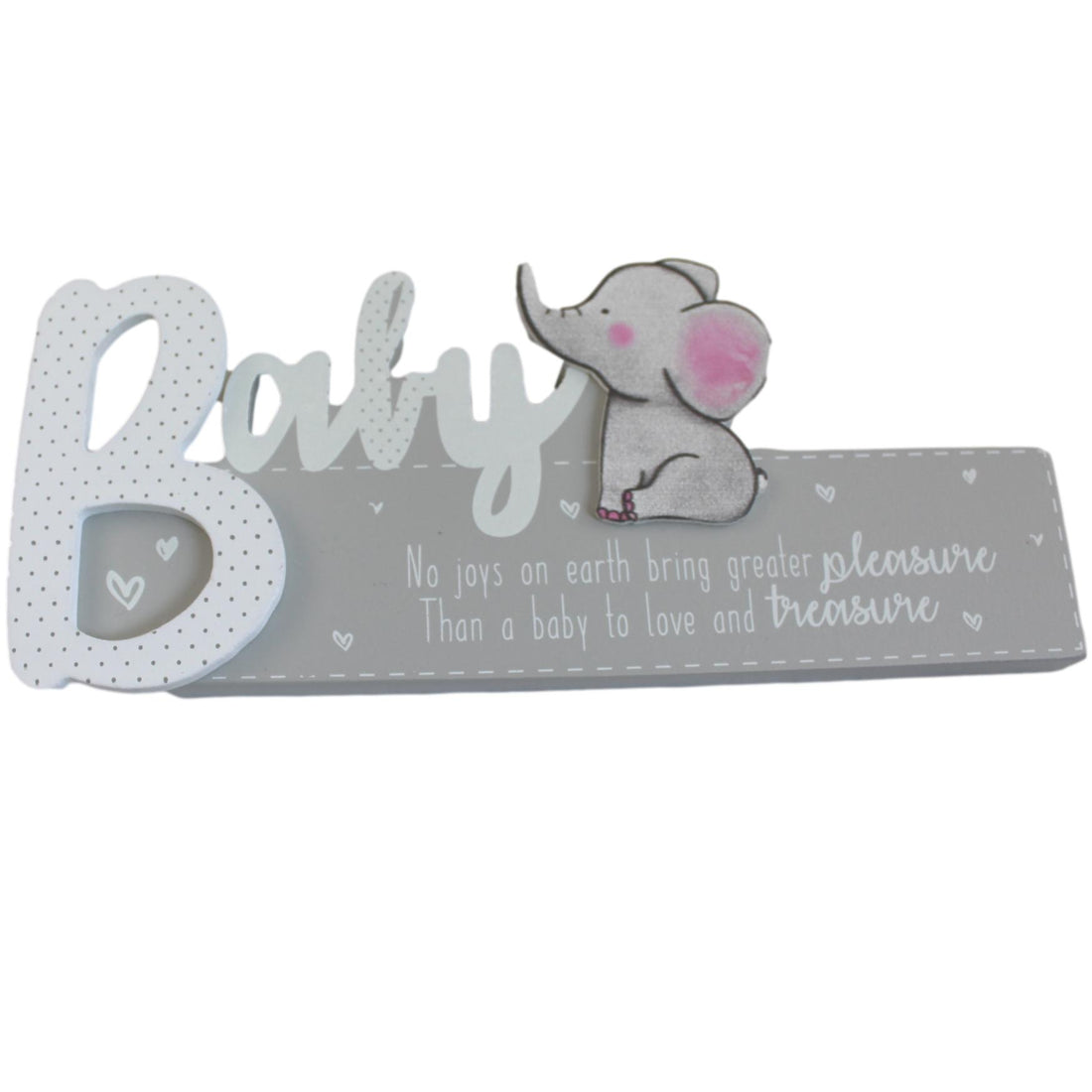 Hugs and Kisses Elephant Baby Keepsake Plaque