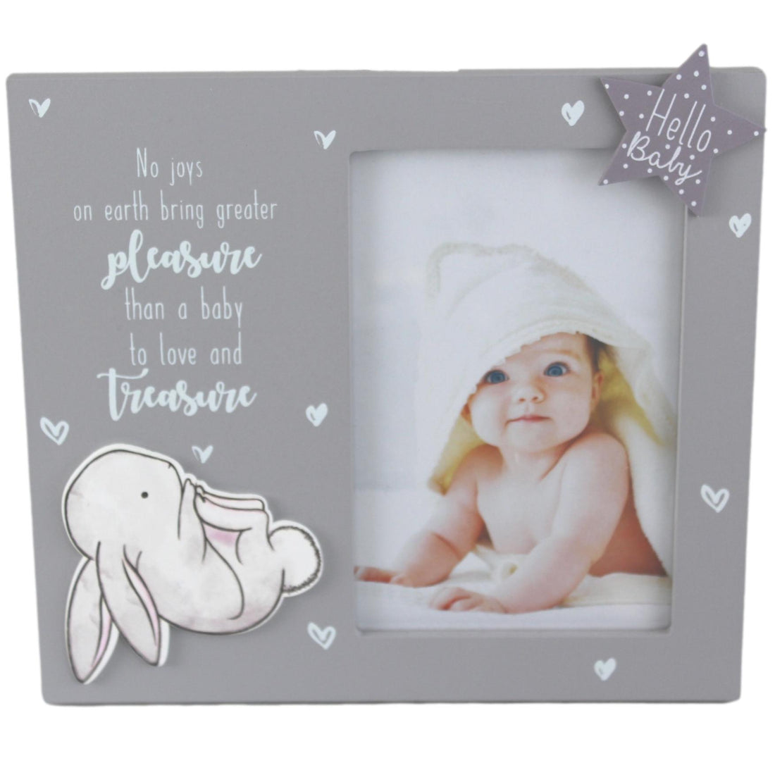 Hugs and Kisses Wooden Photo Frame for Baby