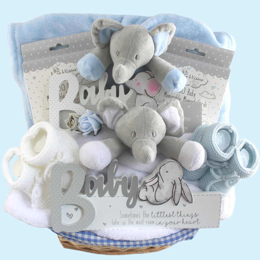 Memorable Moments Baby Gift Basket for Twin Boys