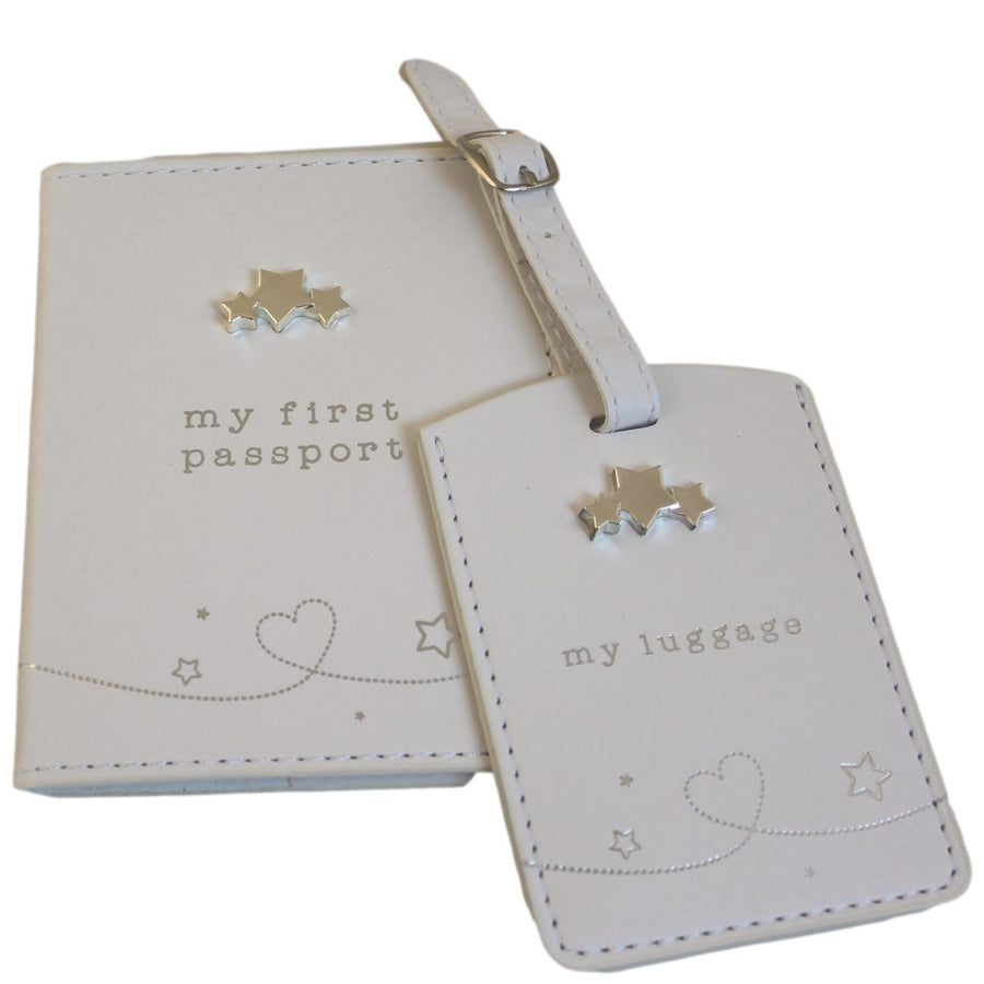 Neutral Baby Passport Case and Luggage Tag