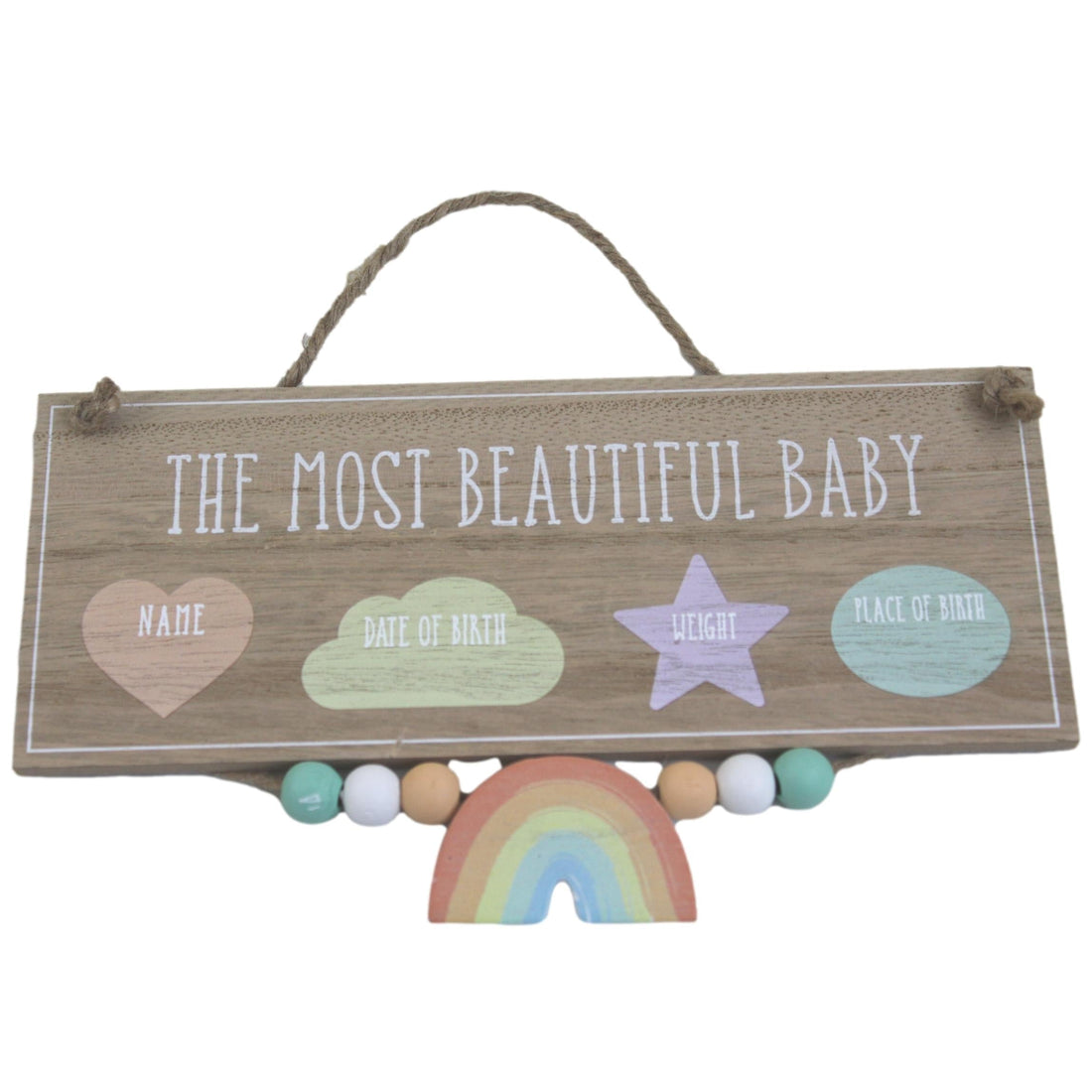 Petit Cheri Rainbow Data Baby Plaque