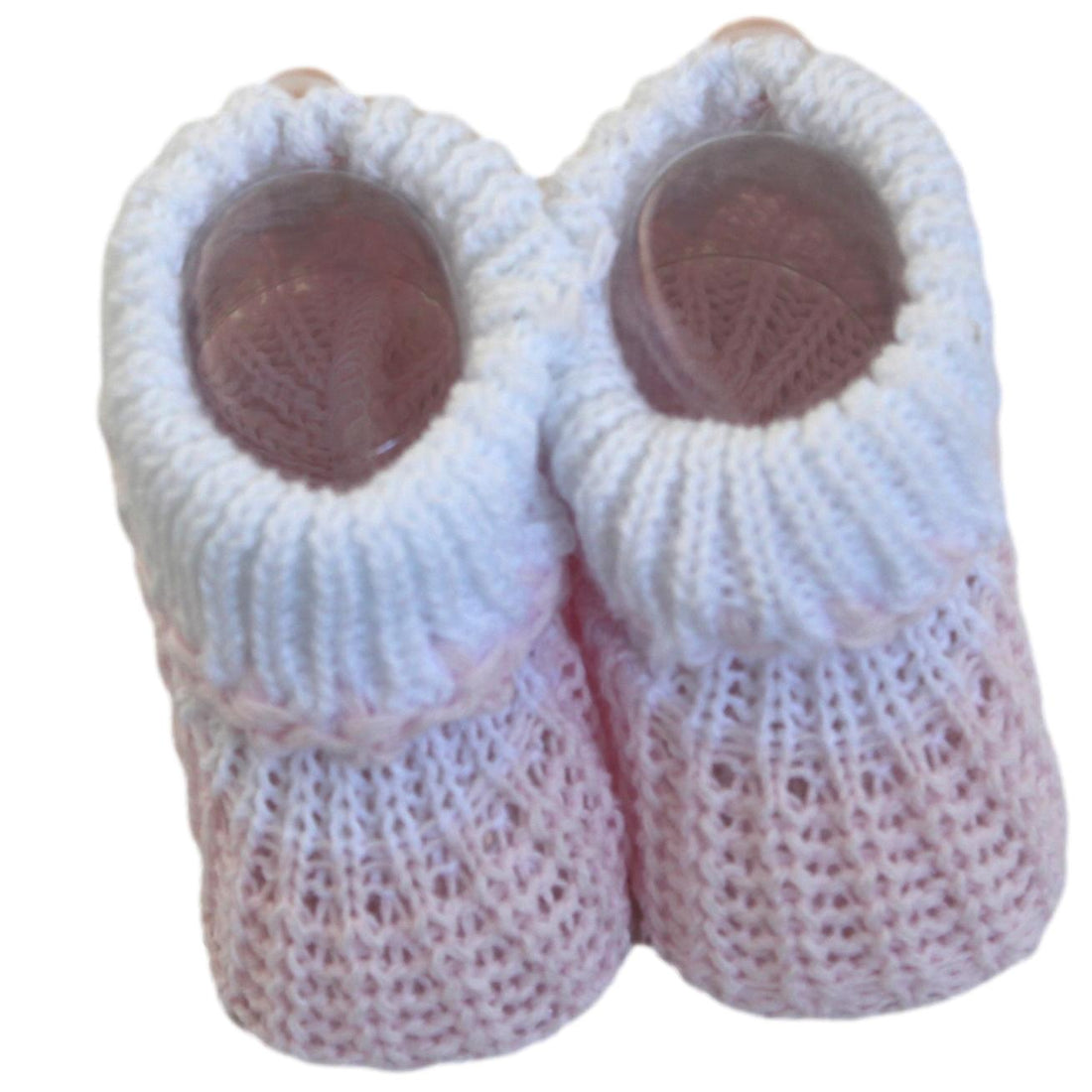 Pink Baby Girl Booties with Button Finish
