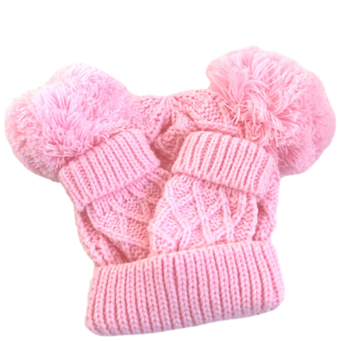 Pink Baby Girl Hat and Mittens Set